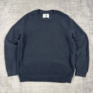 Reigning Champ Sweatshirt Mens Large Blue Canvas Crewneck Cotton Minimalist